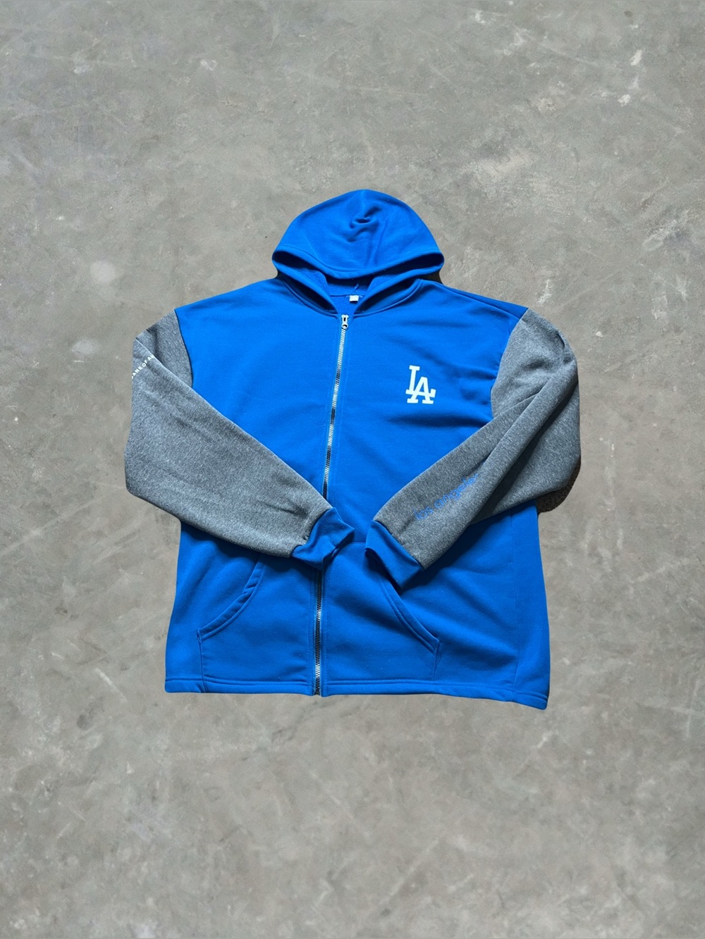 Los Angeles Dodgers Full Zip Hoodie MLB Baseball SGA Mens Size XL Blue Gray
